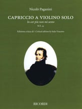 Capriccio a Violino Solo Violin Solo - Critical Edition cover